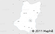 Silver Style Simple Map of Sui Xian, single color outside