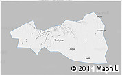 Gray 3D Map of Tianmen, single color outside
