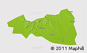 Physical 3D Map of Tianmen, cropped outside