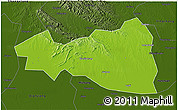 Physical 3D Map of Tianmen, darken