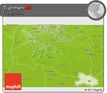 Physical 3D Map of Tianmen