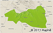Physical 3D Map of Tianmen, shaded relief outside