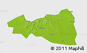 Physical 3D Map of Tianmen, single color outside