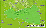 Political 3D Map of Tianmen, physical outside