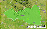 Political 3D Map of Tianmen, satellite outside