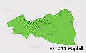 Political 3D Map of Tianmen, single color outside