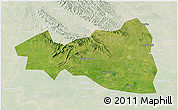 Satellite 3D Map of Tianmen, lighten