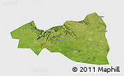 Satellite 3D Map of Tianmen, single color outside