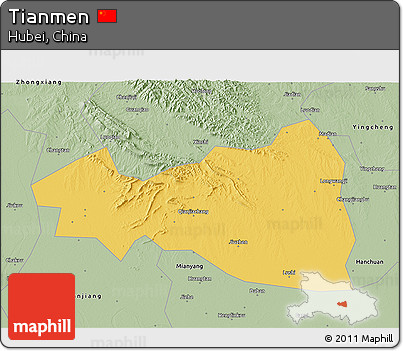 Savanna Style 3D Map of Tianmen