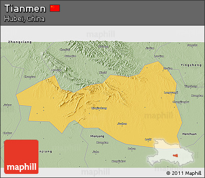 Savanna Style 3D Map of Tianmen