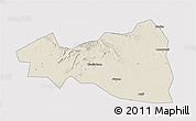 Shaded Relief 3D Map of Tianmen, cropped outside