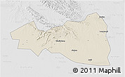 Shaded Relief 3D Map of Tianmen, lighten, desaturated