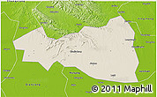 Shaded Relief 3D Map of Tianmen, physical outside