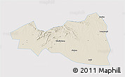Shaded Relief 3D Map of Tianmen, single color outside