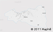 Silver Style 3D Map of Tianmen, single color outside