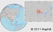 Gray Location Map of Tianmen