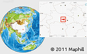 Physical Location Map of Tianmen, highlighted country