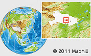 Physical Location Map of Tianmen, highlighted parent region