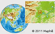 Physical Location Map of Tianmen