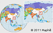 Political Location Map of Tianmen, highlighted country, highlighted parent region, within the entire country