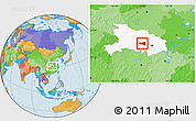 Political Location Map of Tianmen, highlighted parent region