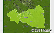 Physical Map of Tianmen, darken