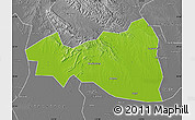 Physical Map of Tianmen, desaturated
