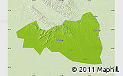 Physical Map of Tianmen, lighten