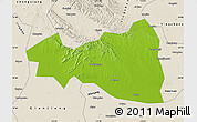 Physical Map of Tianmen, shaded relief outside