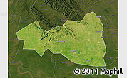Satellite Map of Tianmen, darken