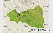 Satellite Map of Tianmen, shaded relief outside