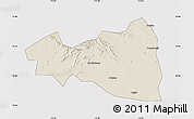 Shaded Relief Map of Tianmen, cropped outside