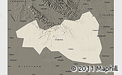 Shaded Relief Map of Tianmen, darken
