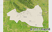 Shaded Relief Map of Tianmen, satellite outside