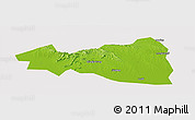 Physical Panoramic Map of Tianmen, cropped outside