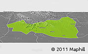 Physical Panoramic Map of Tianmen, desaturated