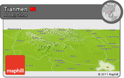 Physical Panoramic Map of Tianmen