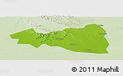 Physical Panoramic Map of Tianmen, lighten