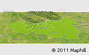 Physical Panoramic Map of Tianmen, satellite outside