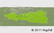 Physical Panoramic Map of Tianmen, semi-desaturated