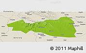 Physical Panoramic Map of Tianmen, shaded relief outside