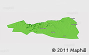 Political Panoramic Map of Tianmen, single color outside