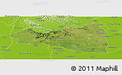 Satellite Panoramic Map of Tianmen, physical outside