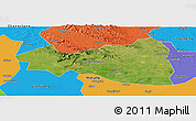 Satellite Panoramic Map of Tianmen, political outside