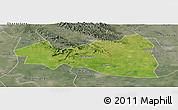 Satellite Panoramic Map of Tianmen, semi-desaturated
