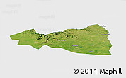 Satellite Panoramic Map of Tianmen, single color outside