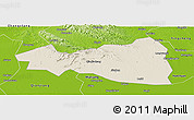 Shaded Relief Panoramic Map of Tianmen, physical outside