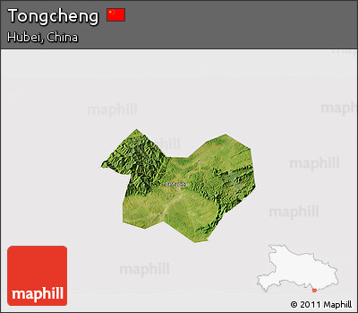 Satellite 3D Map of Tongcheng, cropped outside