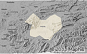 Shaded Relief 3D Map of Tongcheng, darken, desaturated