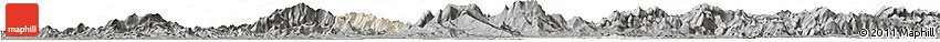 Shaded Relief Horizon Map of Tongcheng, darken, semi-desaturated